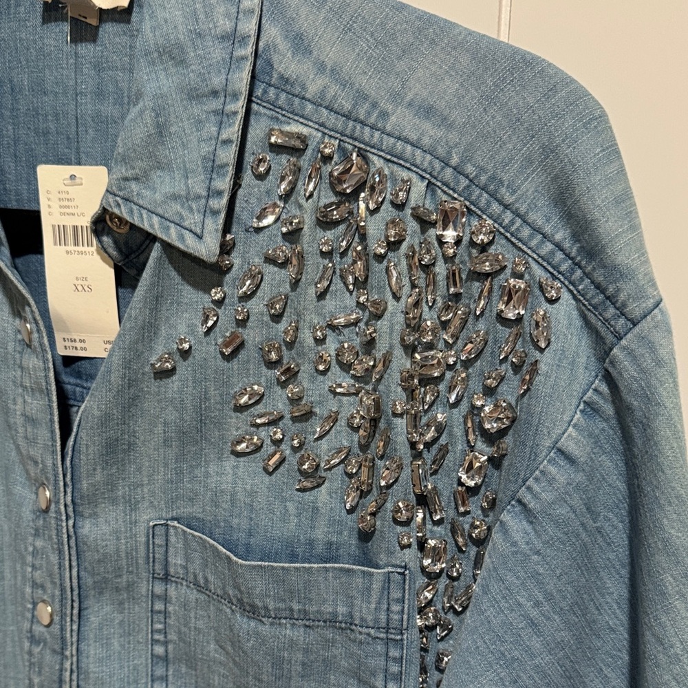 Anthropologie - Pilcro Rhinestone Chambray